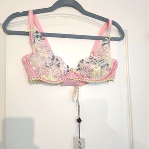 NWT For Love and Lemons Lace and Floral Bra Size Small